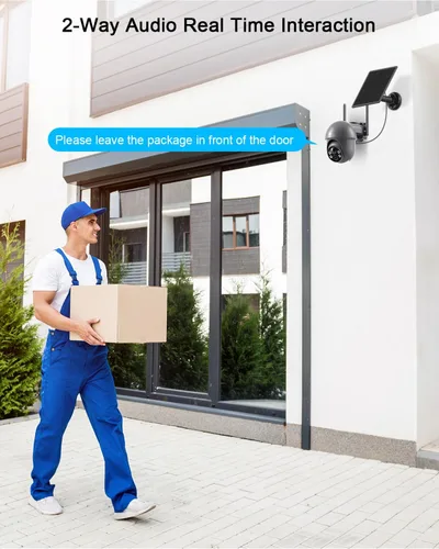 Miniatura 7 de ANRAN - Cámara de seguridad inalámbrica para exteriores con visión de 360°, cámara solar para exteriores con sirena inteligente, focos, visión Gris