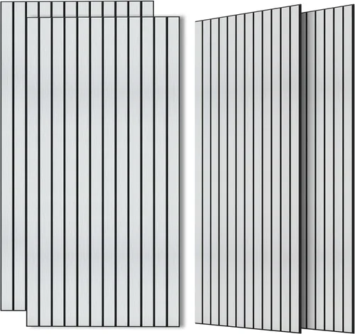 Miniatura 45 de Paneles de sonido de chapa de madera, paquete de 10 paneles de pared de 47.2 x 23.6 pulgadas, paneles acústicos decorativos para paredes