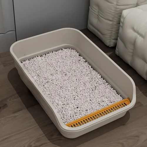 Miniatura 10 de Extea - Caja de arena grande para gatos con lados altos, cajas para gatos de interior, bandeja de arena para gatos para gatitos, caja de arena