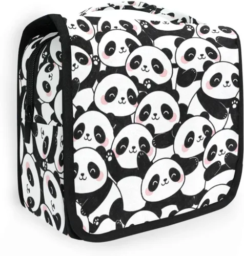 Miniatura 30 de MNSRUU Neceser colgante con diseño de calavera y girasol, bolsa de maquillaje de viaje para artículos de tocador, organizador de artículos