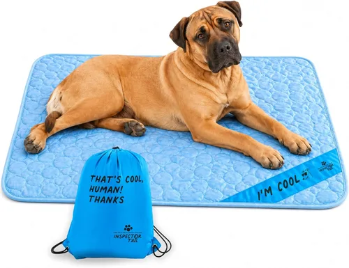 Miniatura 13 de INSPECTOR TAIL Tapete de enfriamiento automático para perro + bolsa de cuerda gratis/almohadilla suave lavable y portátil para mascotas