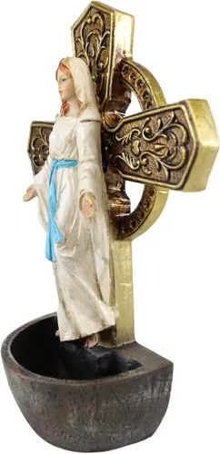 Miniatura 4 de Ebros Gift Virgen Madre María Virgen Nuestra Señora de Gracia Placa de aparador montado en la pared o escritorio Fuente de agua bendita Iglesia