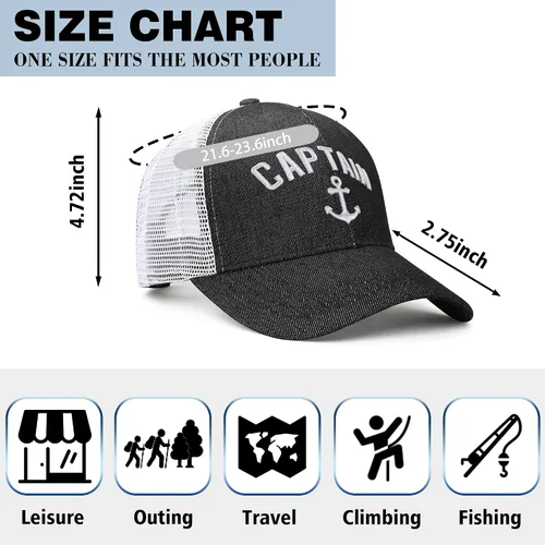 Miniatura 4 de Sombrero de capitán al aire libre, sombrero de caza, sombrero de pie grande, gorra de béisbol de montaña, gorra de camionero para hombres y mujeres