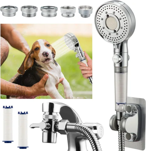 Miniatura 7 de KLLEYNA - Grifo de fregadero para lavado de pelo, accesorio para cabezal de regadera para bañera con 5 adaptadores, rociador de fregadero
