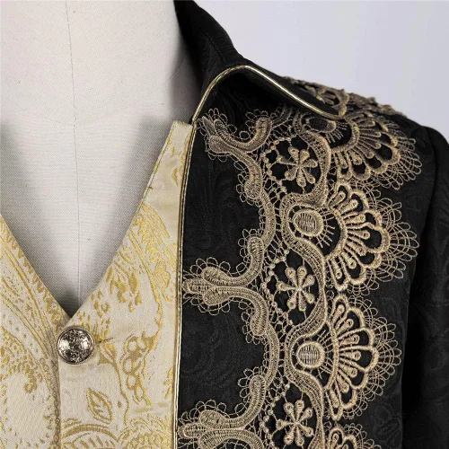 Miniatura 4 de Crubelon Chaqueta medieval steampunk para hombre, estilo gótico, victoriano, uniforme