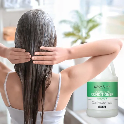Miniatura 7 de Ginger Lily Farms Club & Fitness - Acondicionador hidratante para cabello seco, 100% vegano y libre de crueldad, aroma a aloe vera, repuesto de 1