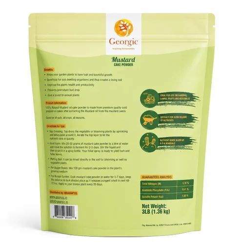 Miniatura 2 de Polvo de pastel de aceite de mostaza, fertilizante natural multiusos para flores, verduras, hierbas, árboles frutales y plantas, alimentos naturales