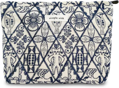 Miniatura 11 de Sminra Bolsa de Maquillaje Bolsa de Cosméticos Bolsa de Aseo de Lona Preppy para Mujeres Linda Bolsa con Cremallera Organizador Accesorios de Viaje