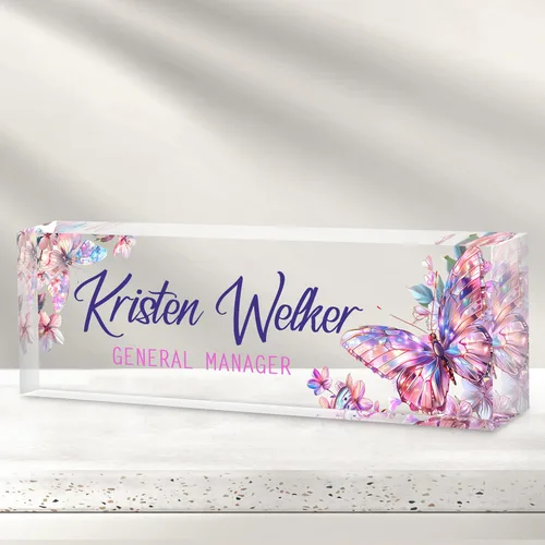 Miniatura 9 de Placa de Nombre Personalizada para Escritorio, Placas de Nombre Personalizadas para Escritorios, Placa de Nombre Personalizada de Acrílico