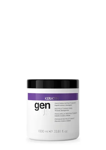 Miniatura 6 de Genus Mascarilla reestructurante de queratina enriquecida con proteínas de seda, caviar y colágeno, peinado, nutre e hidrata, apta para todo