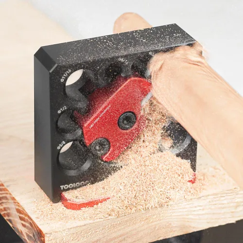 Miniatura 6 de Toolcool Taladro eléctrico Insertos de carburo Dowel Maker Placa cortadora de clavijas de alta velocidad (Imperial 8 agujeros)