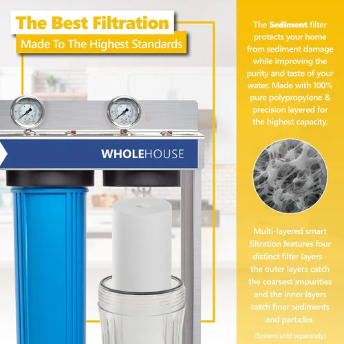 Miniatura 3 de Express Water Paquete de 2 filtros de repuesto de sedimentos - Filtro de agua de repuesto para toda la casa - Filtro de agua SED de alta capacidad