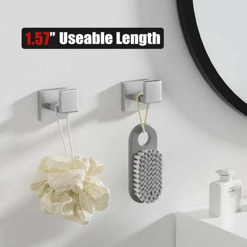 Miniatura 6 de Juego de 10 accesorios de baño de níquel cepillado, juego de toallas de baño de 23.6 pulgadas, juego de accesorios de baño de acero inoxidable