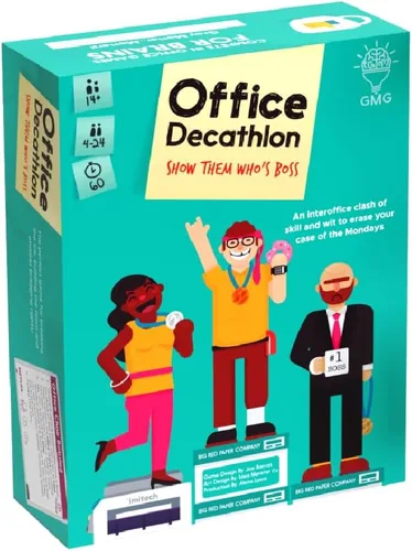 Juego de decatlón de oficina de Gray Matters Games, juego de oficina para compañeros de trabajo, juego de construcción de equipos inspirado en los