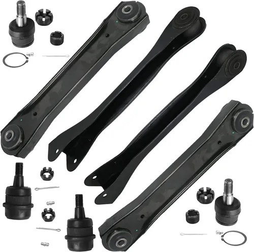 Miniatura 368 de Detroit Axle - Kit de brazos de control de extremo delantero de 8 piezas para Dodge Dakota 00-04, Durango 00-03, 4 brazos de control superior e