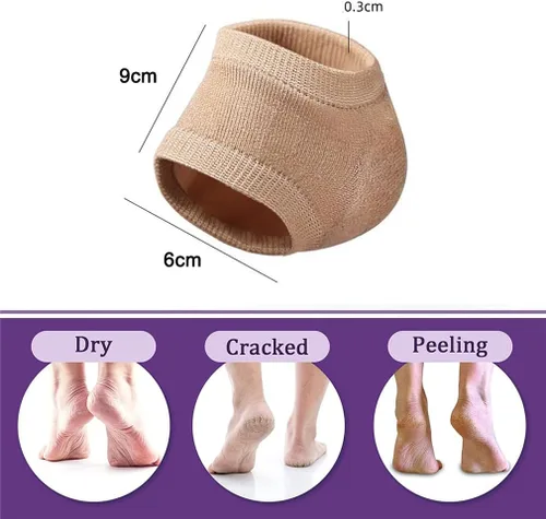 Miniatura 2 de Calcetines hidratantes para el talón, 2 pares de calcetines de talón suaves forrados de gel para pies secos y ásperos agrietados, calcetines