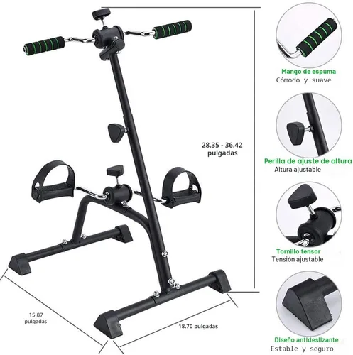 Miniatura 2 de Pedal ejercitador de bicicleta para manos, brazos, piernas y rodillas, equipo de fitness ajustable para personas mayores, bicicleta de pedaleo