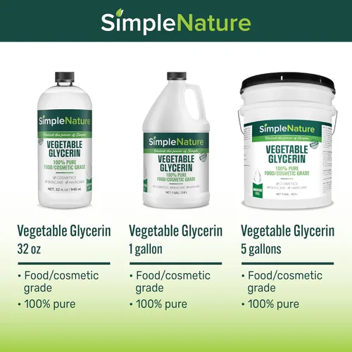 Miniatura 7 de SimpleNature Glicerina vegetal 100% pura – 4 galones – Natural puro grado alimenticio y cosmético para cuidado de la piel, cuidado del cabello