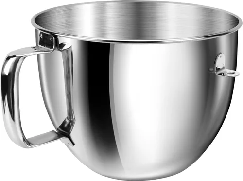 Miniatura 9 de Tazón de mezcla de 5 cuartos de galón para batidoras de pie KitchenAid, tazón de acero inoxidable de grado alimenticio con mango y cierre, Plateado