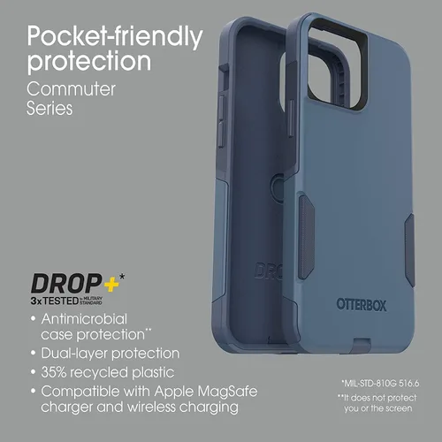 Miniatura 7 de OtterBox Commuter Series - Funda para iPhone 13 Pro Max (solo con protector de pantalla Zagg Glass Elite), embalaje no minorista, Rock Skip Way
