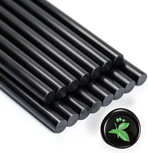Barra de sellado de cera, 15 piezas de pistola de pegamento para sellar cera, invitaciones de boda, tarjetas, sobres, negro