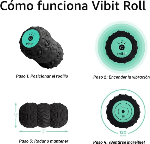 Miniatura 3 de Vibit - Masajeador vibratorio para fascitis plantar, alivio del dolor y ciática, rodillo de masaje portátil para pies y cuerpo, alivio del dolor
