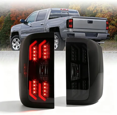 WOLFSTORM Conjunto de luz trasera Compatible con 2014-2018 Chevy Silverado 1500 y 2015-2018 Chevy Silverado 2500/3500HD, No es compatible con Lente