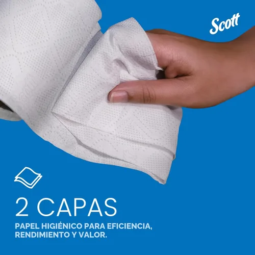 Miniatura 5 de Kimberly-Clark Scott Papel higiénico, rollo estándar de dos capas, Blanco, 11000