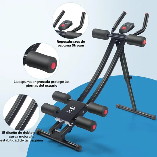 Miniatura 4 de Entrenador Abdominal, Máquina AB Ajustable en Casa o Gimnasio para Entrenamiento de Fuerza del Core, Equipo de Fitness Plegable para Abdominales