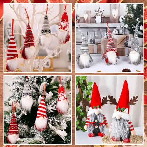 Miniatura 5 de FFchuanhe Paquete de 18 barbas de gnomos para manualidades, juego de bolas de madera de gnomos precortadas de piel sintética, adecuado para Navidad