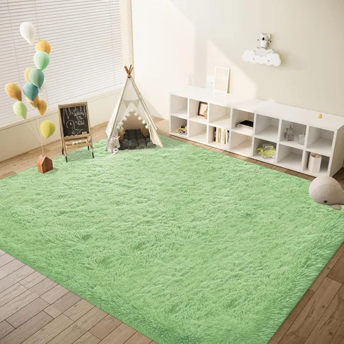 Miniatura 5 de Alfombra de área de 6x9 pies para sala de estar: Alfombras suaves de pelo largo esponjosas y lavables, alfombra interior de felpa grande y difusa
