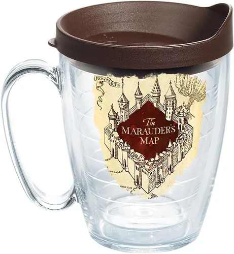 Miniatura 15 de Vaso térmico Tervis. Vaso de «El Mapa del Merodeador» de Harry Potter, vaso térmico con tapa marrón, Transparente Claro