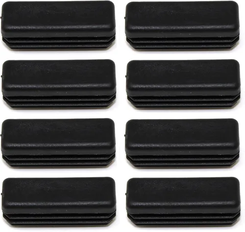 Miniatura 10 de Tapa rectangular negra de plástico de 1/2 x 1-1/2 pulgadas, tapón de acabado, tapa de extremo de tubo de tubo, universal para silla duradera (2)