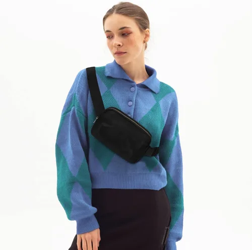 Miniatura 162 de Riñonera cruzada para mujeres y hombres, bolsa para cinturón para senderismo con correa ajustable, riñonera para correr, entrenamiento, deportes
