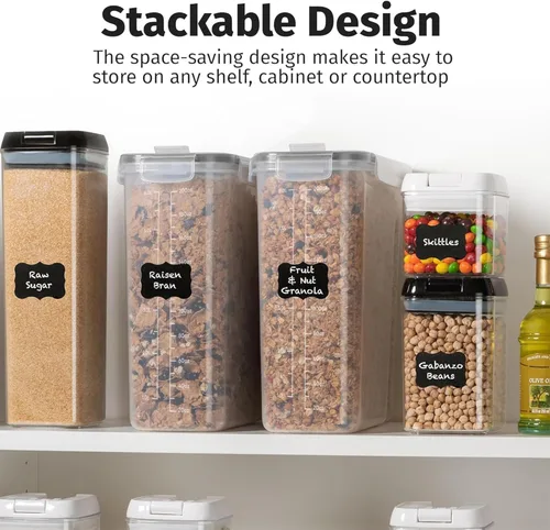 Miniatura 8 de Shazo Paquete de 2 (6.3L / 213OZ) Recipientes Herméticos EXTRA Grandes para Almacenamiento de Alimentos de Cereales para Almacenamiento de Alimentos
