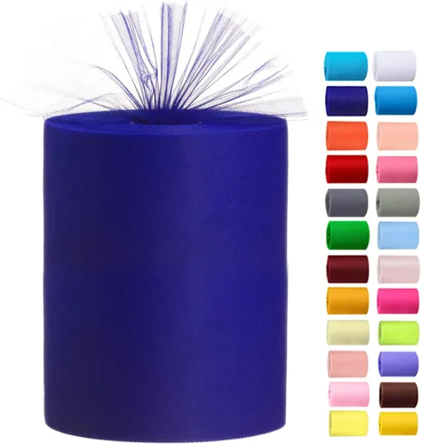 Miniatura 19 de Rollos de tul de 6 pulgadas por 100 yardas (300 pies) de tela de carrete de tul para bricolaje, faldas tutú, bodas, baby shower, manualidades