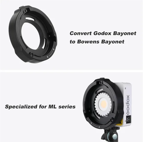 Miniatura 6 de Godox ML-GB Godox Mount to Bowens Mount Speedring Adaptador para Godox AD300Pro, AD400Pro, ML100BI, ML30, ML30BI, ML60, ML60BI, ML60IIBI que adoptan