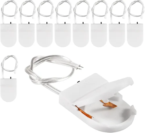 Alinan Soporte de batería con botón, soporte de batería de celda de moneda con interruptor CR2032 1 X 3V Soporte de batería de cajas de Blanco