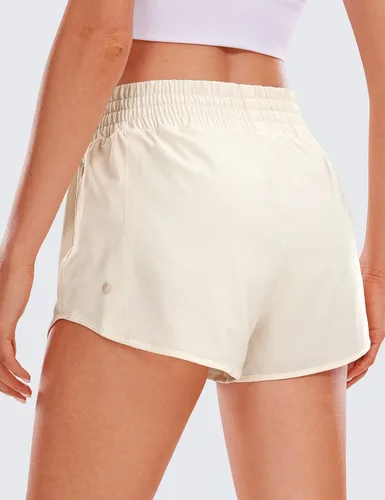 Miniatura 83 de CRZ YOGA Pantalones cortos de correr de cintura alta para mujer de 2.5 pulgadas, forro de malla de secado rápido para entrenamiento deportivo