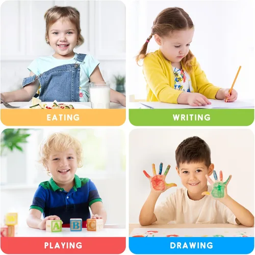 Miniatura 7 de Juego de mesa y silla para niños con patas antideslizantes ajustables seguras para niños pequeños, escritorio a prueba de actividades y graffiti
