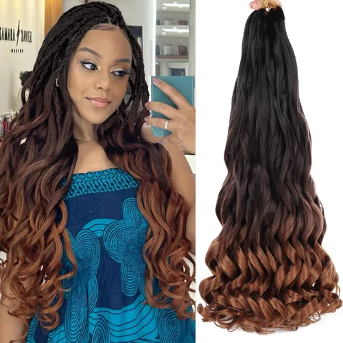 Miniatura 33 de Unionbeauty - Cabello rizado francés trenzado de 10 pulgadas, trenzas rizadas estilo Bob francés, cabello de ganchillo, 8 paquetes de trenzas
