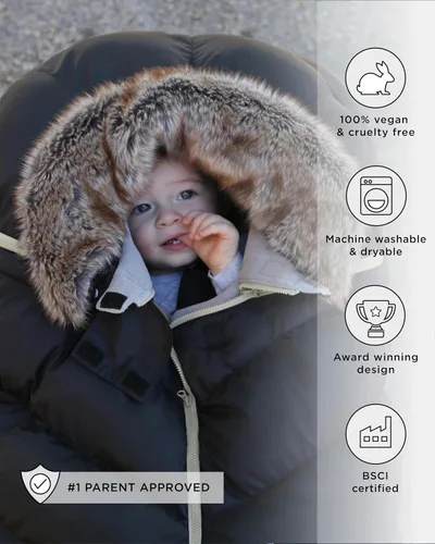 Miniatura 9 de 7AM Enfant Fundas de asiento de automóvil, funda de bebé Cocoon para niños y niñas, repelente de lluvia y nieve, transpirable, resistente al viento