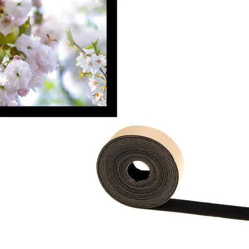 Miniatura 4 de Mesheshe Cinta de fieltro de poliéster autoadhesiva de 1 pulgada x 16 pies, rollo de cinta de terciopelo fino con respaldo adhesivo para borde