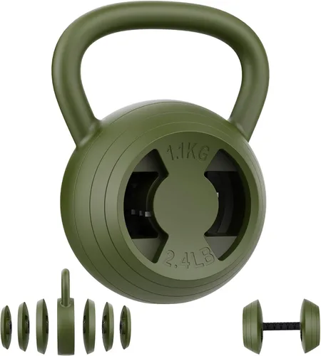 Miniatura 7 de Hezeyferg Pesa rusa ajustable 2 en 1, juego de pesas rusas de 15 a 45 libras con agarre ancho, pesas de mancuernas de 4.8 a 30 libras