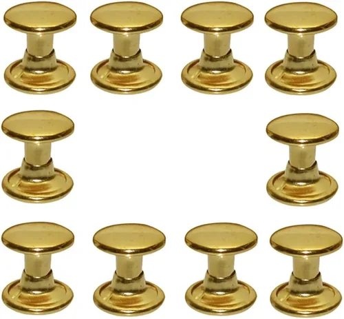 Miniatura 12 de 300 juegos de remaches de cuero, remaches de doble tapa, tubulares, metálicos, para reparaciones y decoración, accesorios para manualidades de Negro