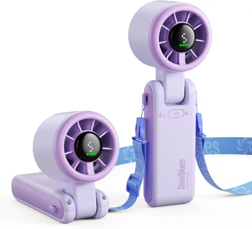 Miniatura 11 de Diveblues Ventilador Turbo Portátil de Mano, Viento de 5 Velocidades, Funciona con Batería, Hasta 12 Horas de Funcionamiento, Ventilador de Mano 3