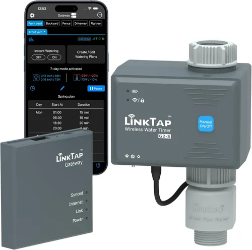 LinkTap G2S - Temporizador de agua inteligente y pasarela, mayor rango que el temporizador de manguera WiFi, detección de fallas en tiempo real y