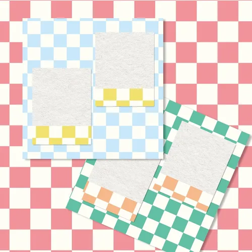 Miniatura 6 de FYSUIMU 60 hojas de papel de patrón a cuadros A5 pastel tablero de ajedrez, álbum de recortes, papel especial a cuadros de doble cara