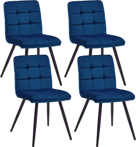 Miniatura 10 de DUHOME Sillas de comedor tapizadas de terciopelo, sillas de recepción, sillas de sala de estar con acento copetudo con patas de metal para sala