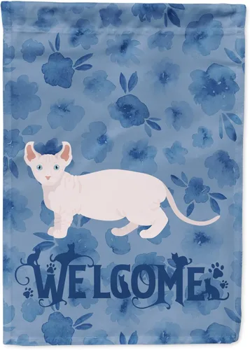 Miniatura 184 de Caroline's Treasures CK4813CHF - Bandera de bienvenida con gato abisinio azul, manga grande, para porche, para colgar en la pared, poliéster